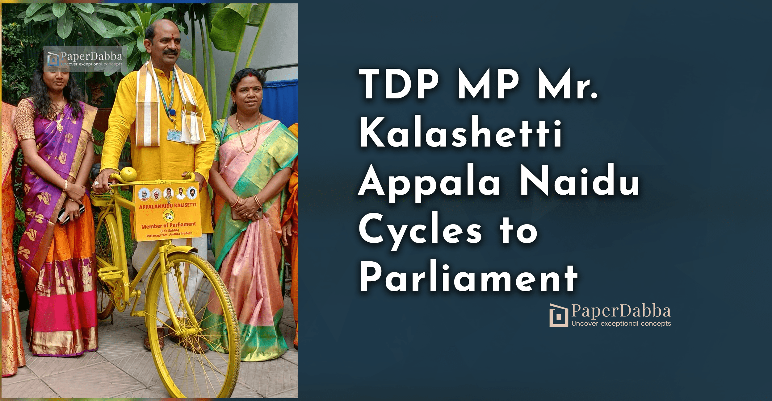 Vizianagaram Mp Kalashetti Naidu Cycles To Parliament 39